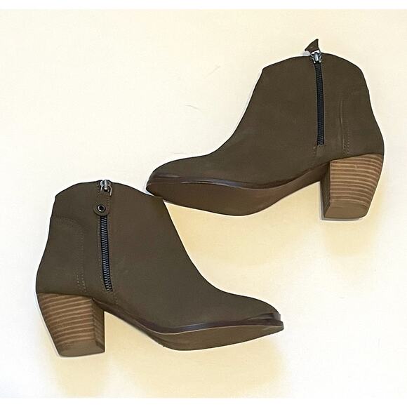 Diba Pointed Western Metal Toe Zipper Bootie Boots Green Size 8 NEW - Picture 6 of 9